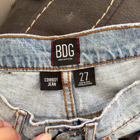 BDG Cowboy Jeans High Waisted Light Blue Patchwork Women Jeans - Picture 4 of 9